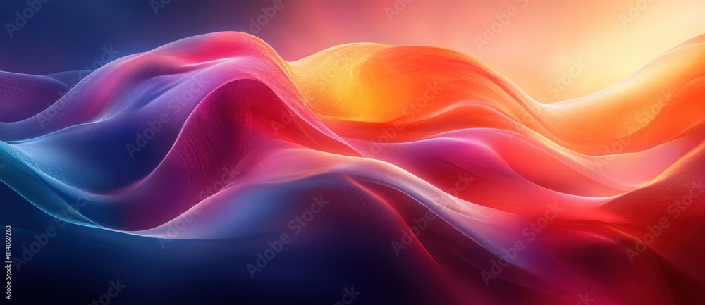 Poster vibrant fluid shapes abstract background with dynamic reflections