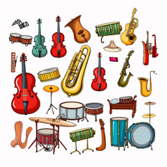 Musical Instruments Set Illustration