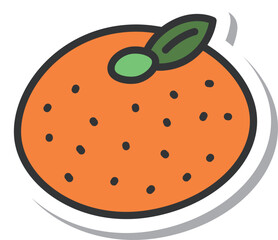 ステッカー風果物単品アイコン　みかん