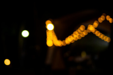 Bokeh of decorative lights in the festival, out of focus