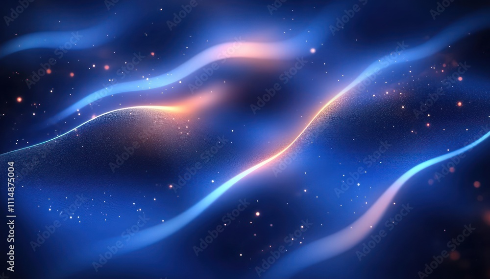 Poster abstract futuristic background with glowing lines and blue gradient