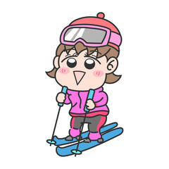 スキーをしている女の子
