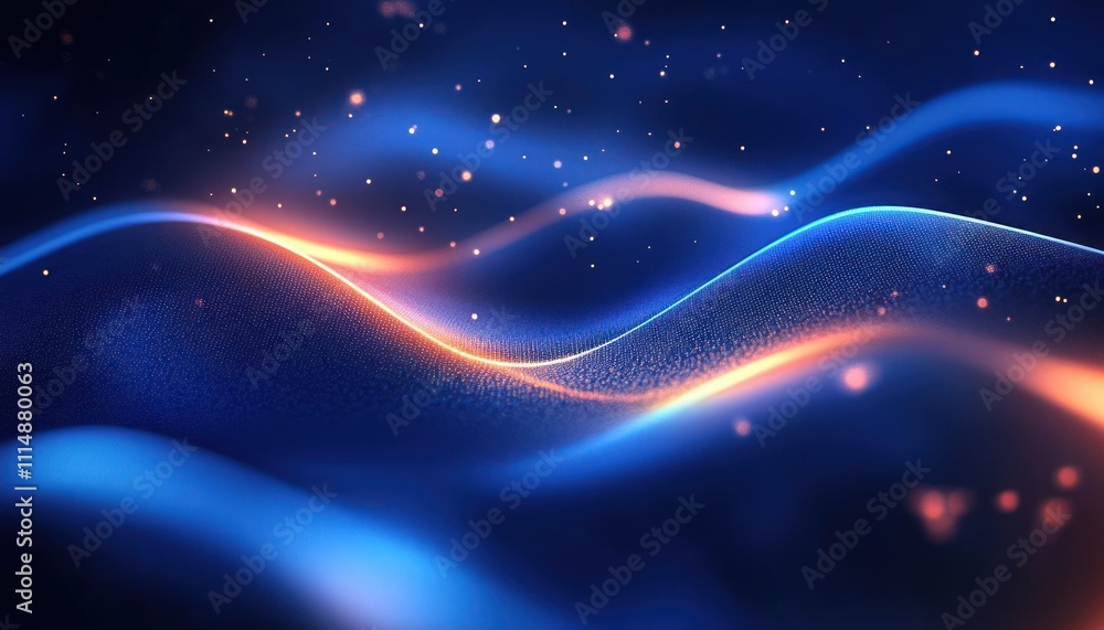 Poster futuristic abstract digital background with glowing lines and blue gradient