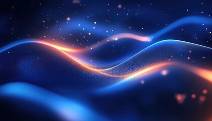 Obraz premium Futuristic Abstract Digital Background with Glowing Lines and Blue Gradient