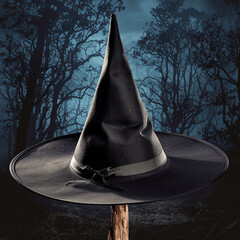 Fototapeta premium A black witch hat