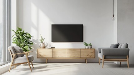 Fototapeta premium Minimalist Living Room with Modern Furniture