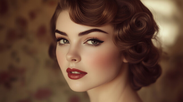 Vintage Portrait of a Woman with Retro Styling