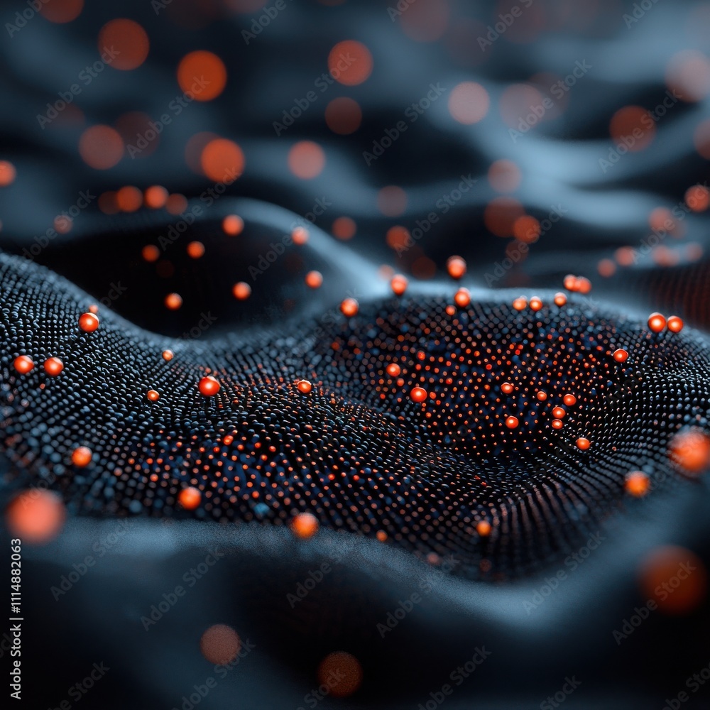 Poster innovative research on polymer-based nanomaterials vibrant visualizations in a digital art lab for e