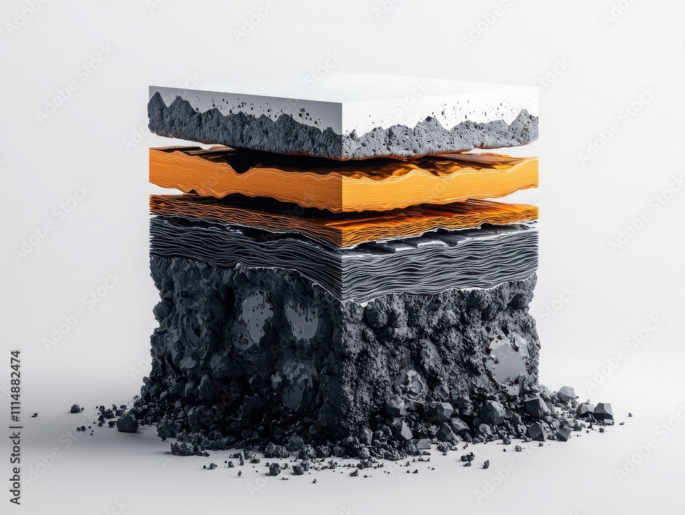 Poster exploring the intricacies of metallic composite material cross-section industrial laboratory visual 