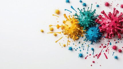 Vibrant health awareness poster illustrating flu prevention educational environment colorful design engaging viewpoint visual communication concept for public health impact