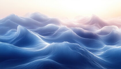 Obraz premium Flowing Blue Waves Abstract Background Design