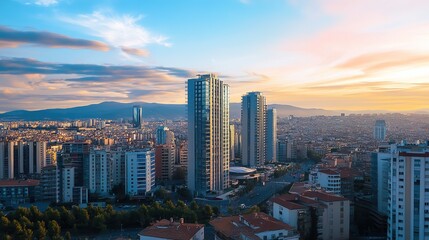 Fototapeta premium country skyline at sunset
