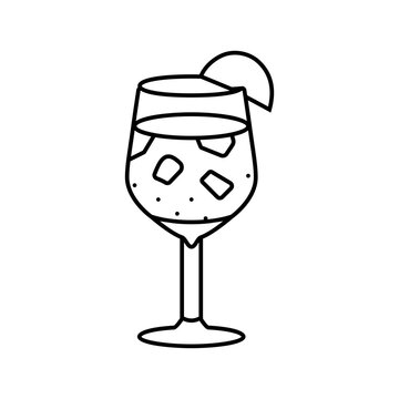 recommend clip art: sangria glass spanish cuisine line icon vector. sangria glass spanish cuisine sign. isolated contour symbol black illustration