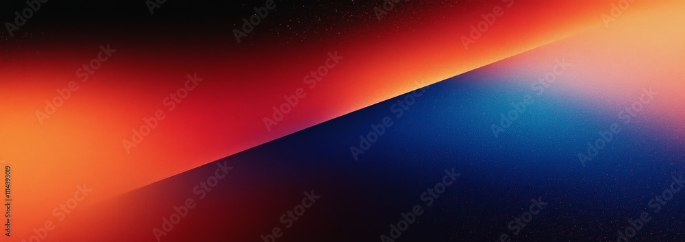 Poster vibrant gradient abstract background with grainy texture red to blue diagonal stripe minimalistic de