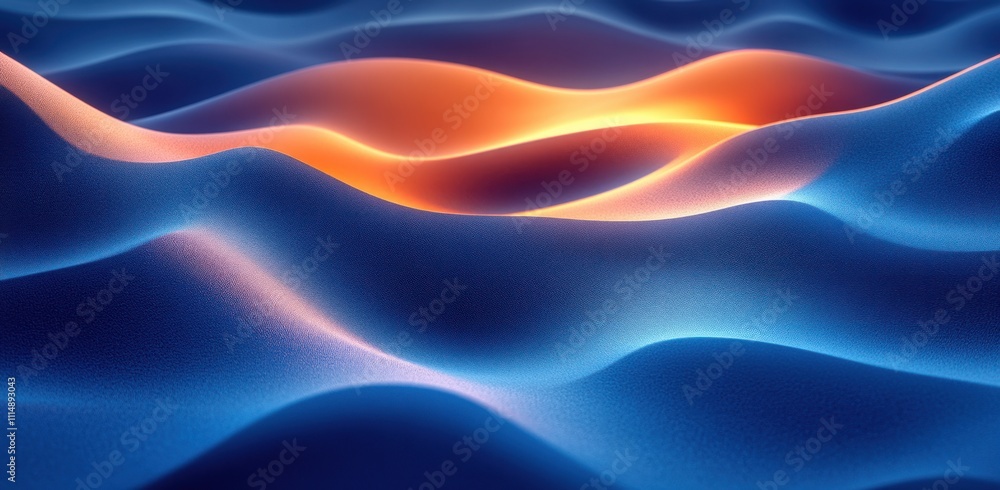 Poster futuristic blue gradient background design with flowing curves and soft lighting