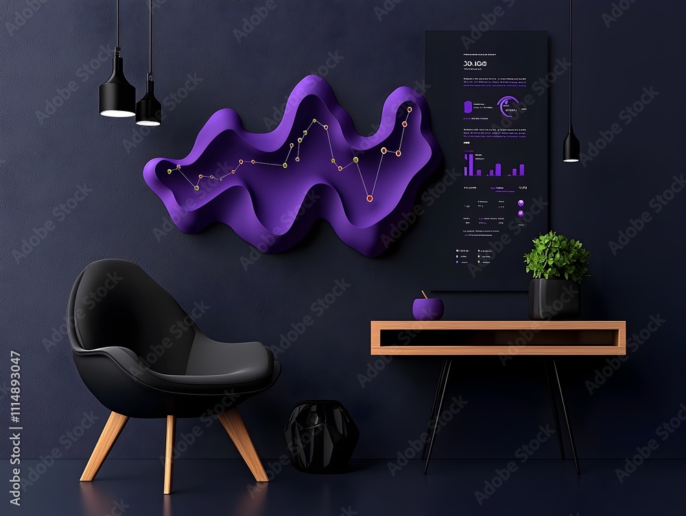 Poster striking 3d infographic chart with intricate financial analytics and investment data presentation cr