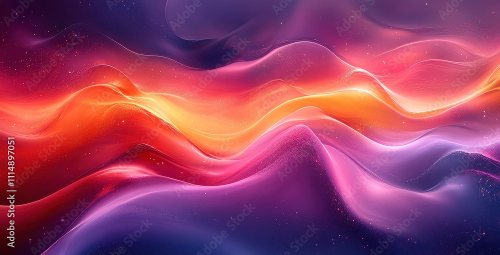 Poster abstract red and purple fluid background with blurred gradient color flow glowing design for modern 