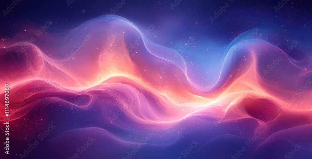 Poster abstract energy flow modern digital art background with glowing waves and smooth gradients