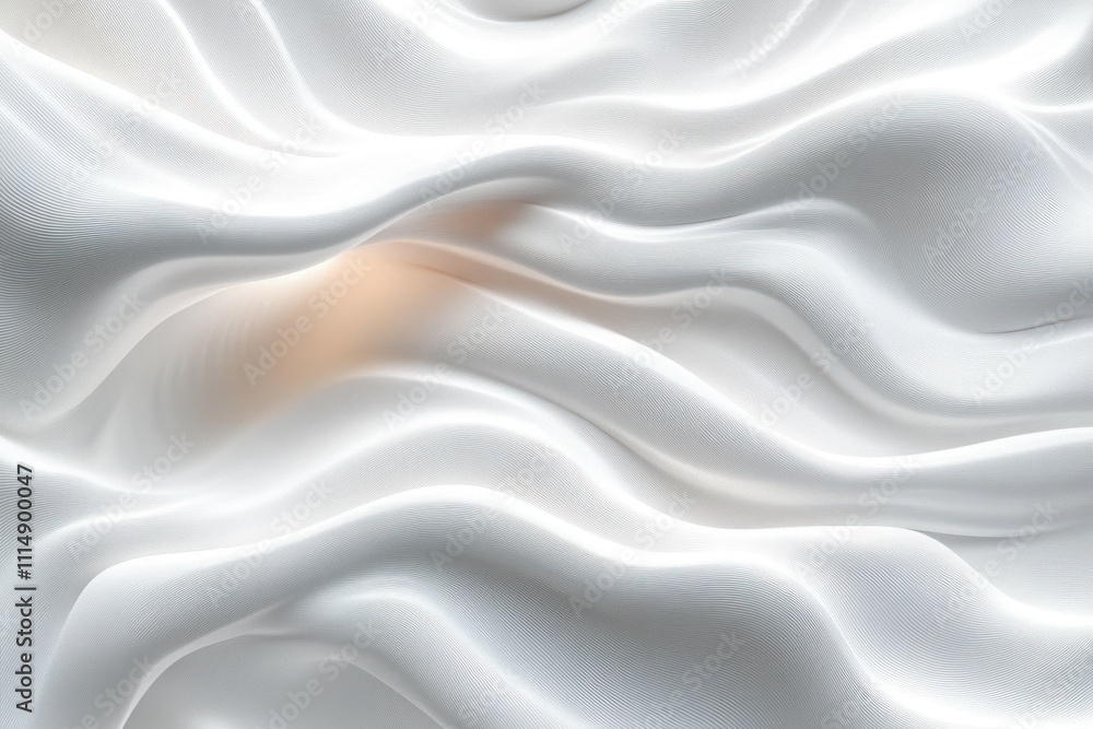 Poster abstract white glossy waves minimalist design soft light reflections shadows high resolution backgro