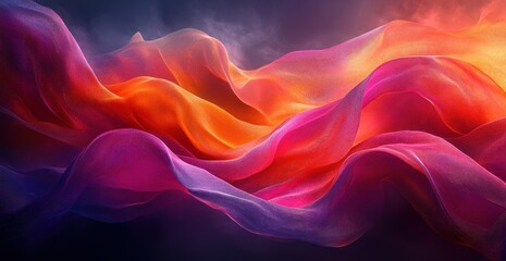 Fototapeta premium Colorful Abstract Digital Art Background with Flowing Ribbons and Dynamic Movement