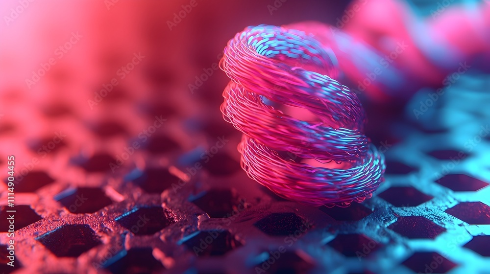 Aufkleber mesmerizing fiber optic cables twisting and curling on a dark enigmatic metallic surface creating a 
