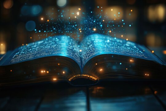 Book Digitization: transforming pages, digital data flow, educational technology, seamless integration, tech-driven learning, content conversion, innovative education, digital advancement.