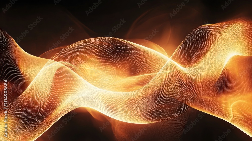 Fototapete Abstract glowing shapes in a bright and energetic pattern, symbolizing movement and depth through radiant light in a dynamic visual experience.