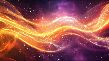 Obraz premium Abstract glowing shapes in a bright and energetic pattern, symbolizing movement and depth through radiant light in a dynamic visual experience.