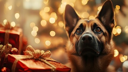 Obraz premium Christmas Dog
