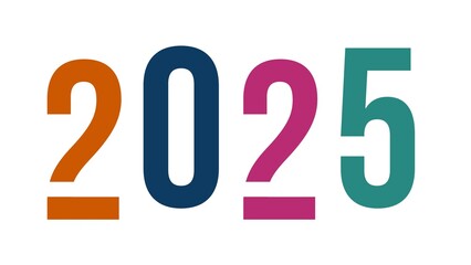 2025 typography design concept. 2025 new year logo design.