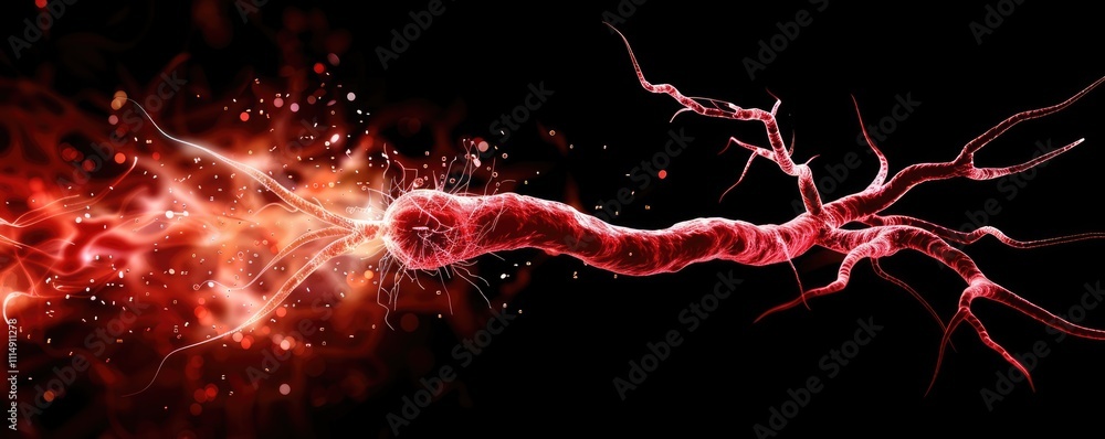 Poster a vibrant depiction of a cellular structure, showcasing dynamic movement and energy, with a focus on
