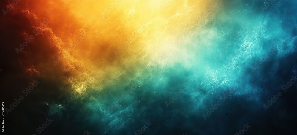 Poster gradient abstract design smooth transition from deep green to vibrant teal illuminated by ambient li