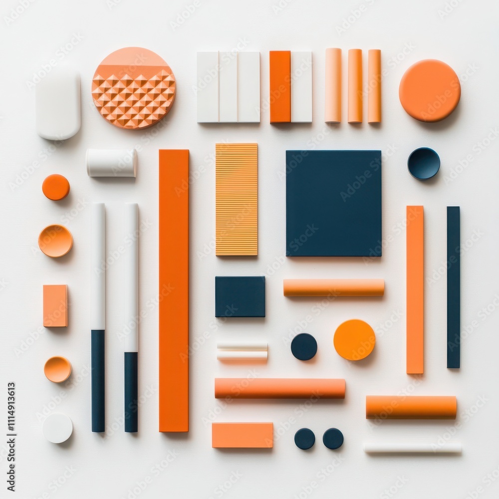 Poster exploring minimalistic representation of polymer composite materials in contemporary design studio s