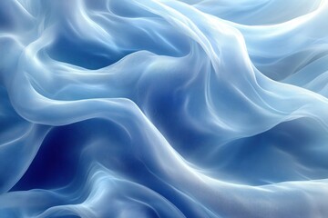 Obraz premium Futuristic Abstract Blue White Geometric Background with Smooth Curves and Ethereal Lighting