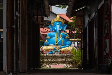 Fotobehang Gang A narrow way to the colorful elephant – Lord Ganesha  © milkovasa