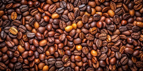 Obraz premium Roasted Arabica coffee beans background with mixed roast coffee in light, medium, and dark tones