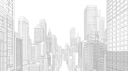 都市景観のイラスト背景素材
