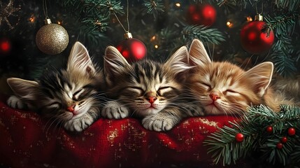 Obraz premium Christmas Cat