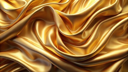 Obraz premium Luxurious gold fabric background with a render effect, luxury, gold, fabric, background, render, elegant, glamorous, texture