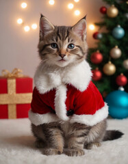 Santa Cat: Adorable Feline Dressed as Santa Claus for the Holidays
