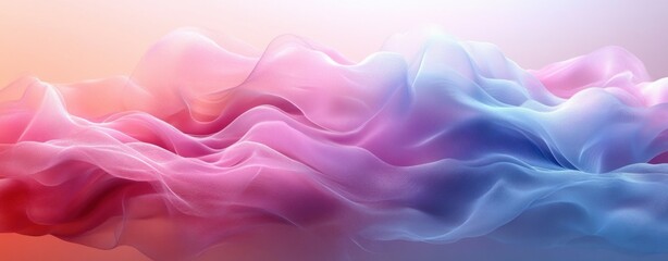 Obraz premium Abstract Digital Art Ethereal Light Effects Soft Pastel Color Palette Smooth Flowing Lines Minimalistic Composition
