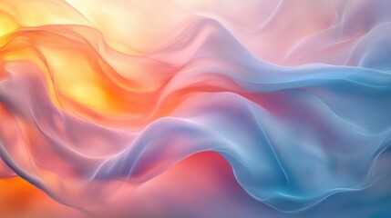 Obraz premium Abstract Fluid Art Background with Soft Pastel Colors and Smooth Curves