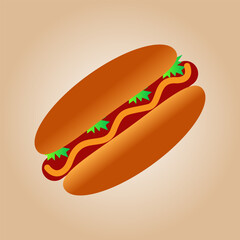 Hot dog burger illustration design, a favorite food and makes your stomach full