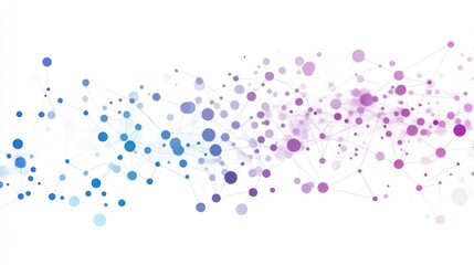 Abstract Network Connection, Digital Nodes and Lines, Data Flow Visualization, Purple and Blue Color Palette, Technology Concept Illustration