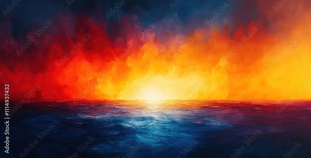 Poster abstract warm cool color gradient background with grainy texture and soft focus effect