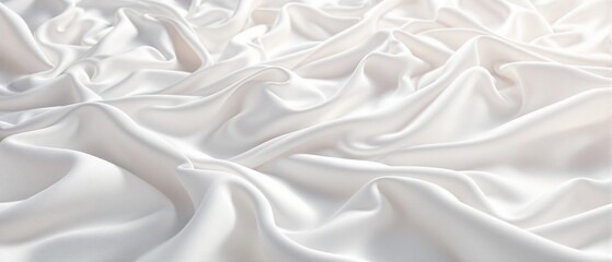 Obraz premium Luxurious White Satin Fabric Draped Background