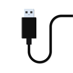 Minimalist USB Cable Illustration for Tech Branding and Digital Design Projects