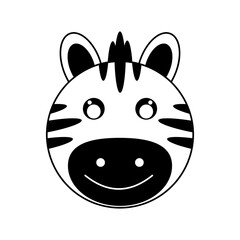 Cute Zebra Face Illustration, Adorable Animal Design