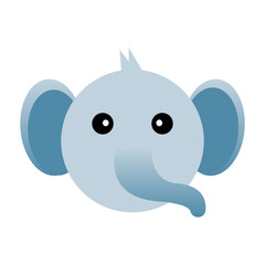 Cute Elephant Head Illustration, Adorable Animal Design