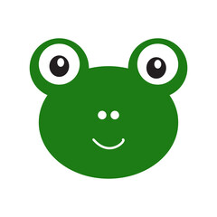 Cute Frog Face Illustration, Adorable Animal Design